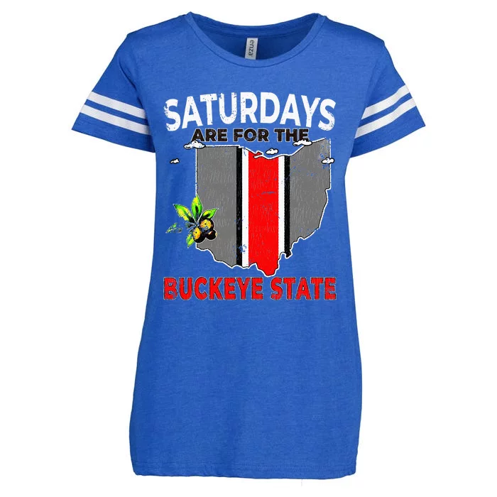 Vintage Saturdays Are For The Buckeye State Grunge Enza Ladies Jersey Football T-Shirt