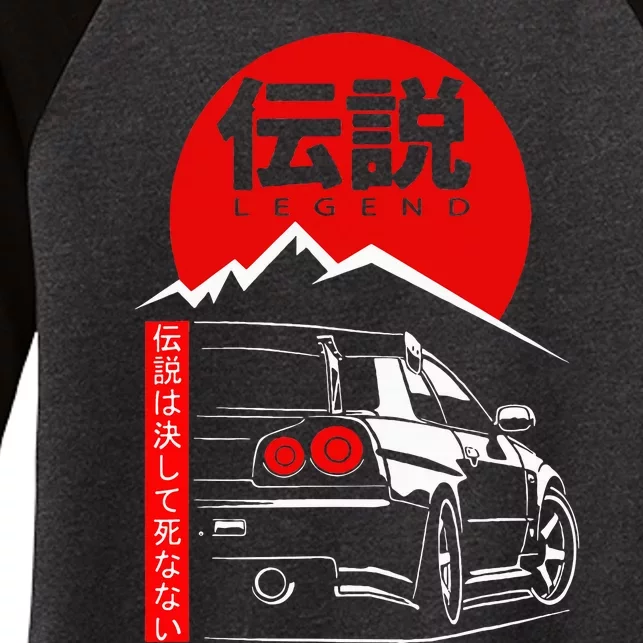 Vintage Skyline Automotive Jdm Legend Tuning Car Women's Tri-Blend 3/4-Sleeve Raglan Shirt