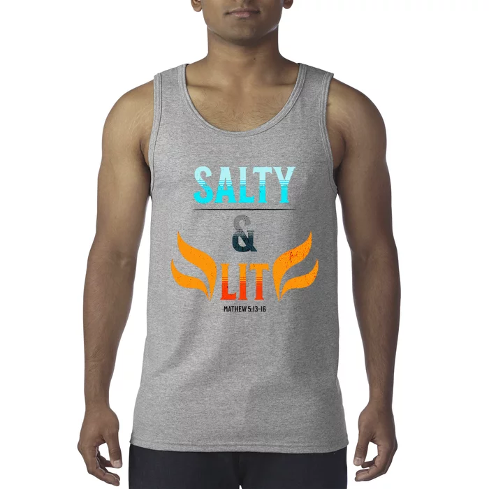 Vintage Salty And Lit Bible Verse Christian Tank Top