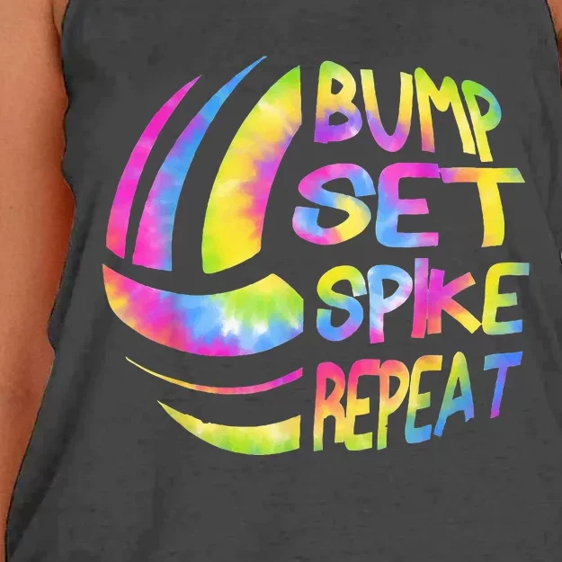 Volleyball Stuff Attire Tie Dye Gift For A Teen Girl Player Women's Knotted Racerback Tank