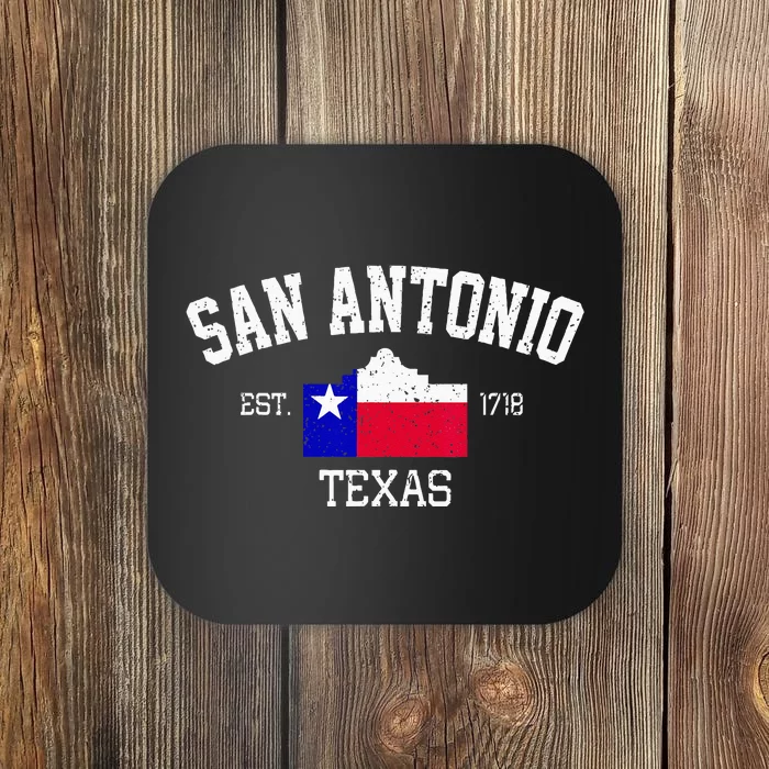 Vintage San Antonio The Alamo Texas Flag Coaster