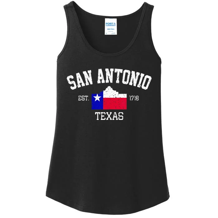 Vintage San Antonio The Alamo Texas Flag Ladies Essential Tank