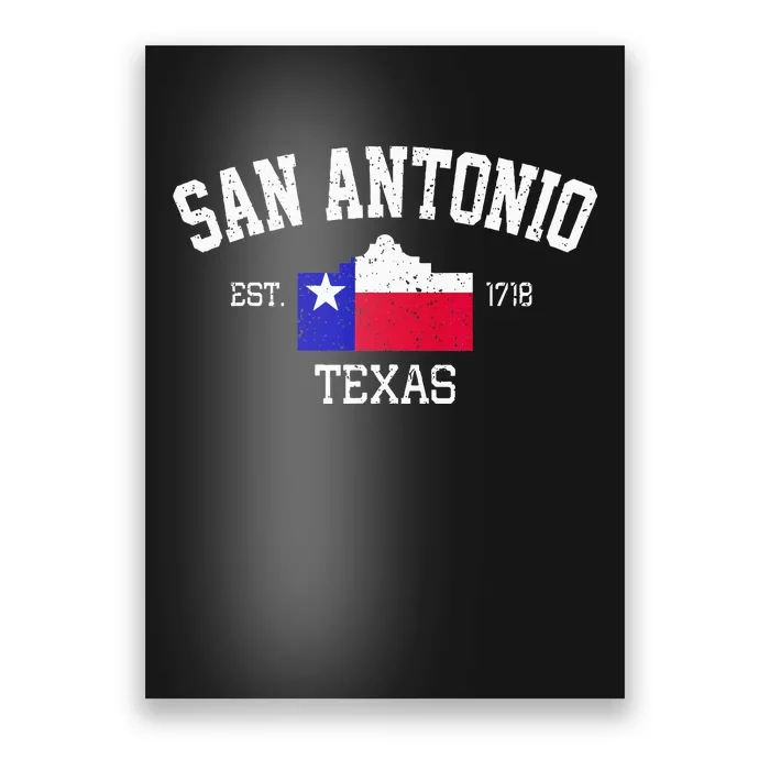 Vintage San Antonio The Alamo Texas Flag Poster