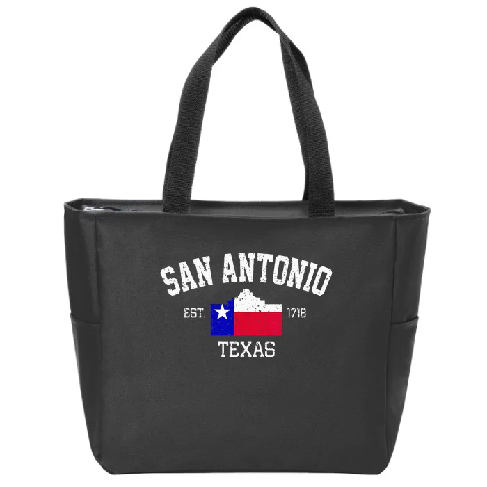 Vintage San Antonio The Alamo Texas Flag Zip Tote Bag