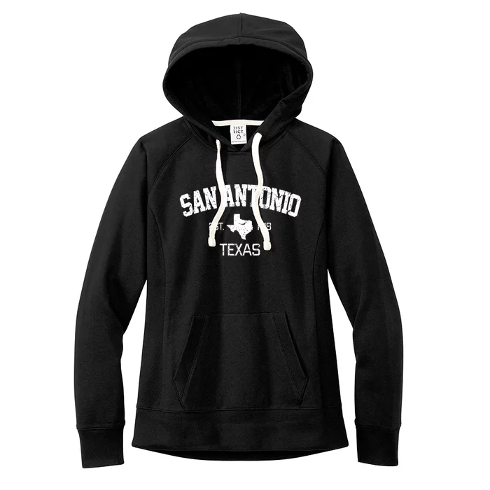 Vintage San Antonio Texas Est 1718 Souvenir Gift Cool Gift Women's Fleece Hoodie