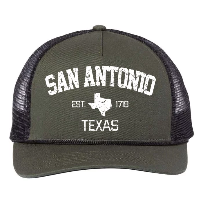 Vintage San Antonio Texas Est 1718 Souvenir Gift Cool Gift Retro Rope Trucker Hat Cap