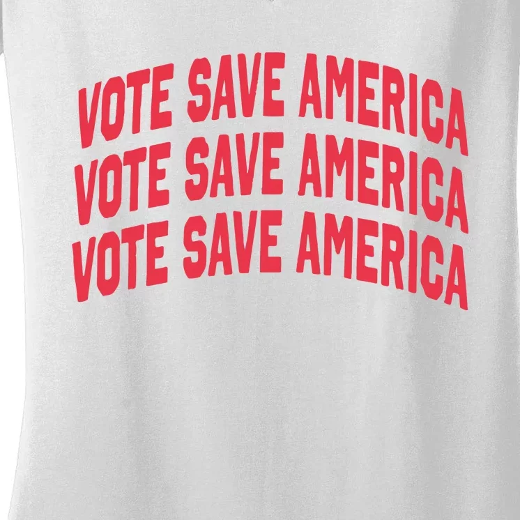 Vote Save America Letterman Women's V-Neck T-Shirt