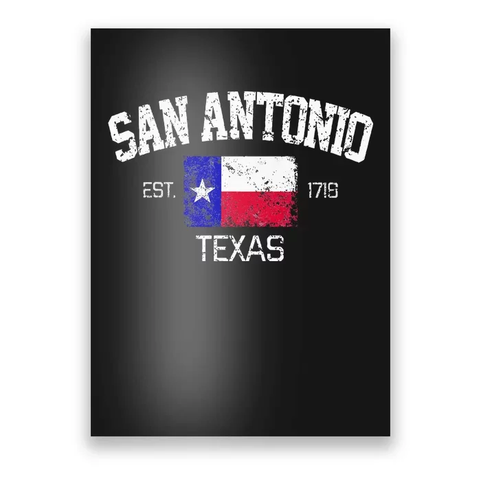 Vintage San Antonio Texas Est 1718 Souvenir Poster