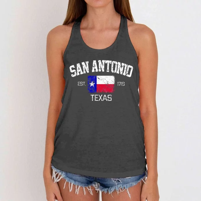 Vintage San Antonio Texas Est 1718 Souvenir Women's Knotted Racerback Tank