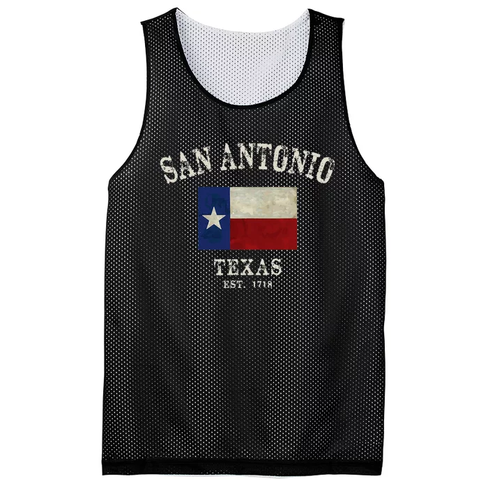 Vintage San Antonio Texas Est 1718 Mesh Reversible Basketball Jersey Tank