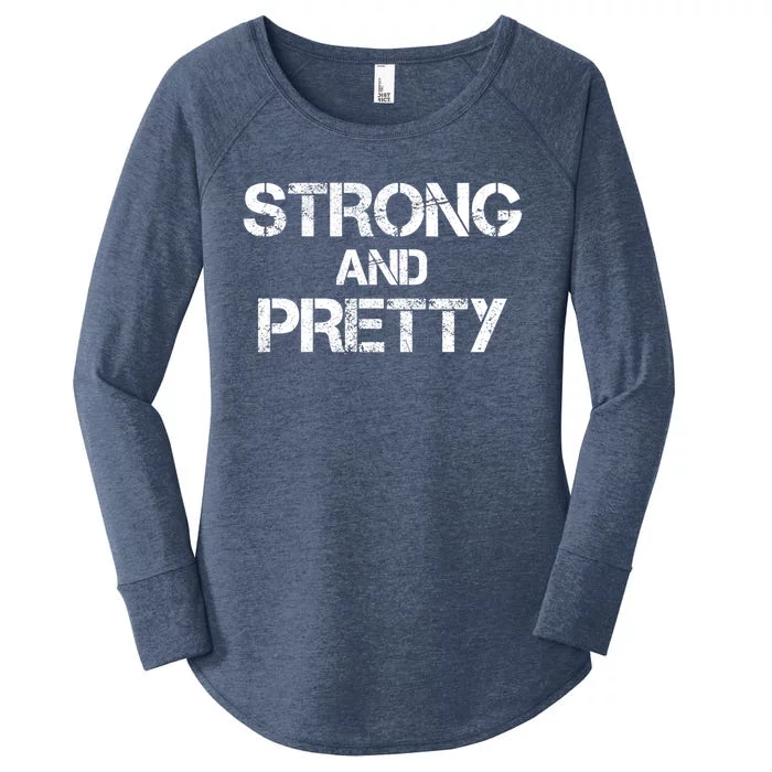 Vintage Strong And Pretty Strong Funny Fitness Gym Gift Women's Perfect Tri Tunic Long Sleeve Shirt