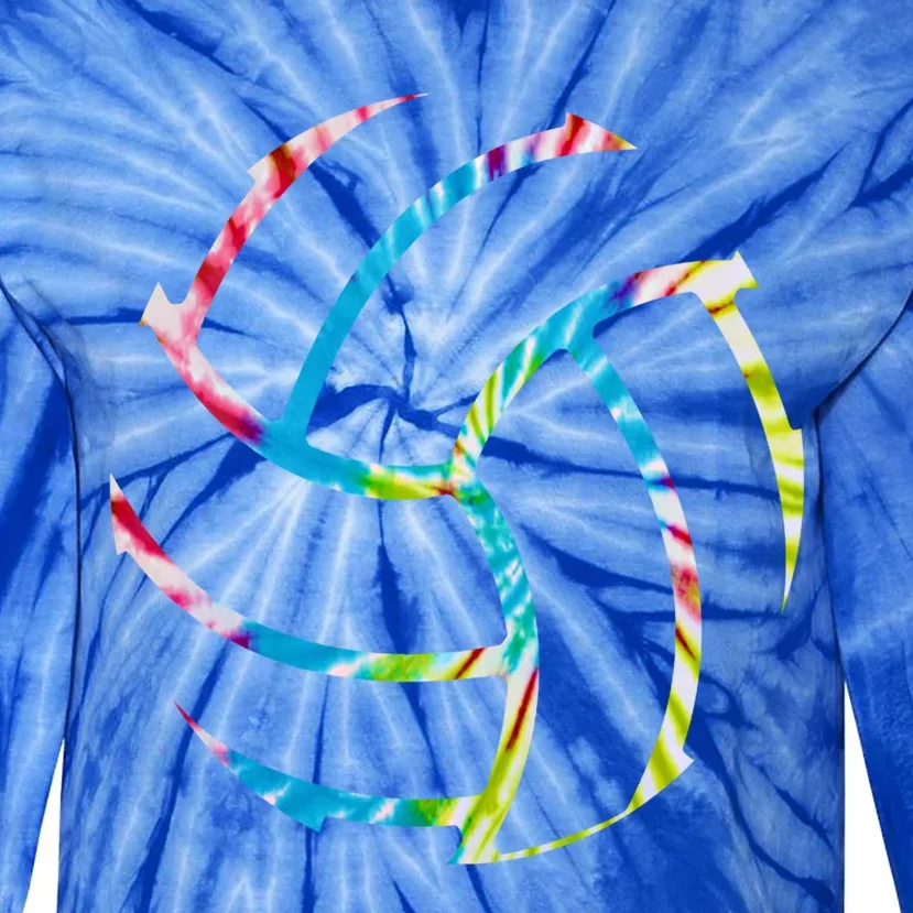 Volleyball Stuff Attire Tie Dye Gift For A Teen Player Meaningful Gift Tie-Dye Long Sleeve Shirt