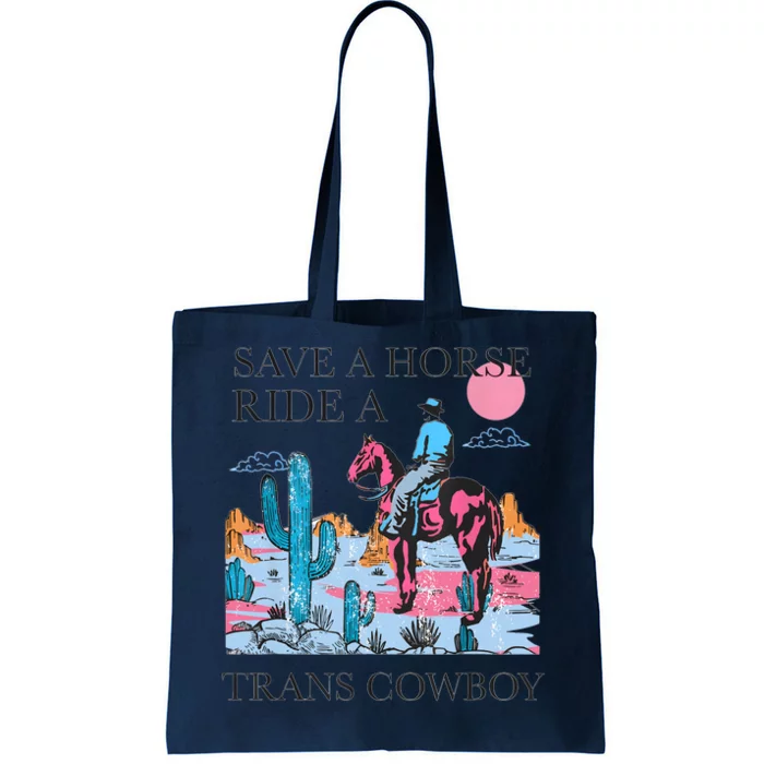 Vintage Save A Horse Ride A Cowboy Pride Lgbtq Tote Bag