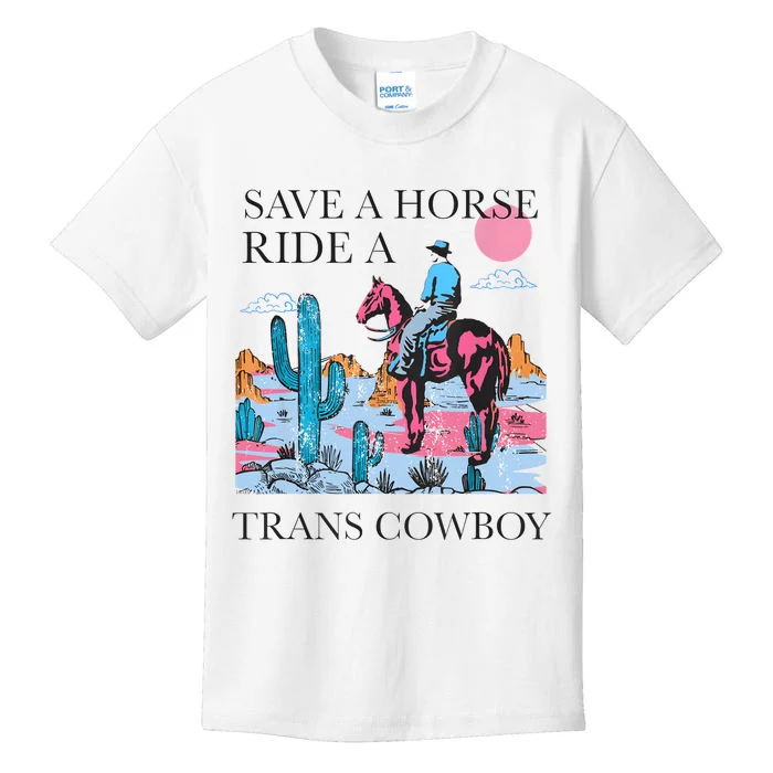 Vintage Save A Horse Ride A Cowboy Pride Lgbtq Kids T-Shirt