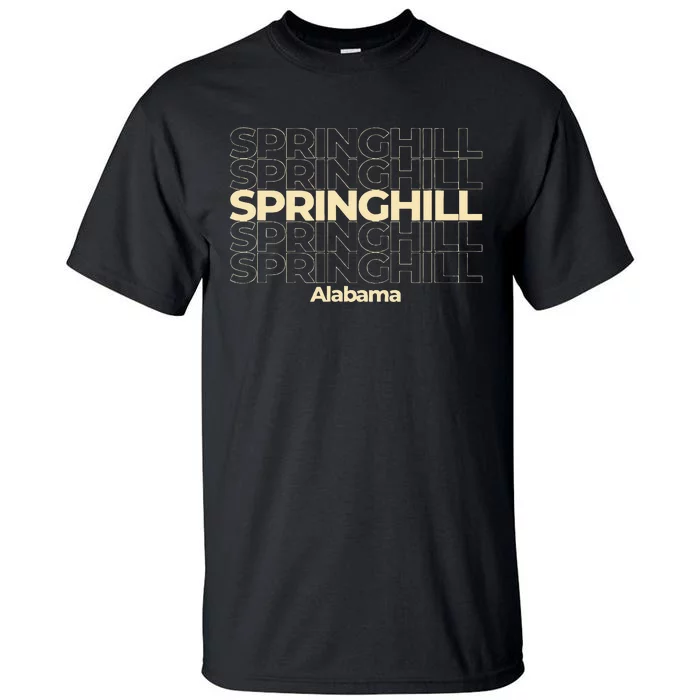 Vintage Springhill Alabama Repeating Text Tall T-Shirt