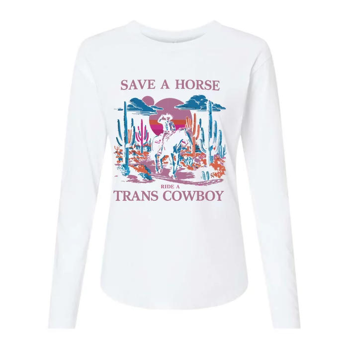 Vintage Save A Horse Ride A Cowboy Pride Lgbtq Womens Cotton Relaxed Long Sleeve T-Shirt