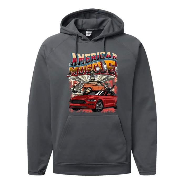 Vintage Streetwear American Muscle Car Performance Fleece Hoodie