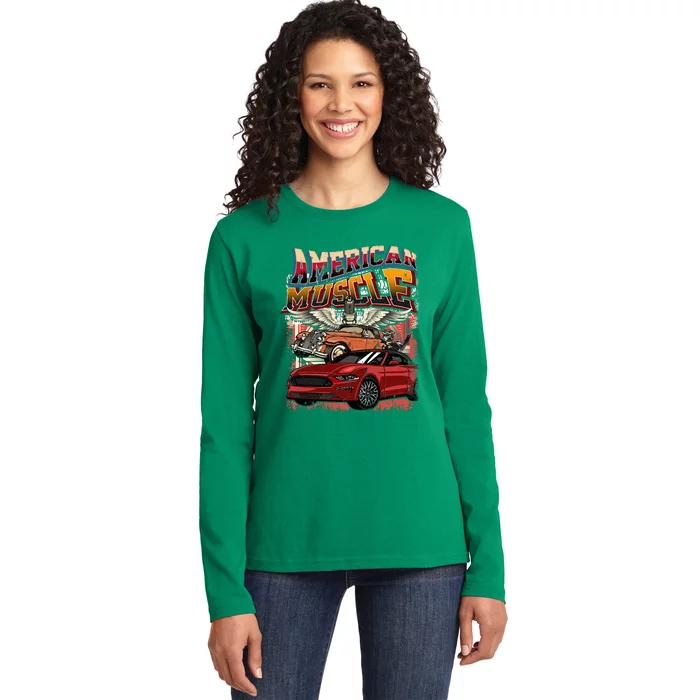 Vintage Streetwear American Muscle Car Ladies Long Sleeve Shirt