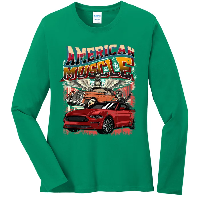 Vintage Streetwear American Muscle Car Ladies Long Sleeve Shirt