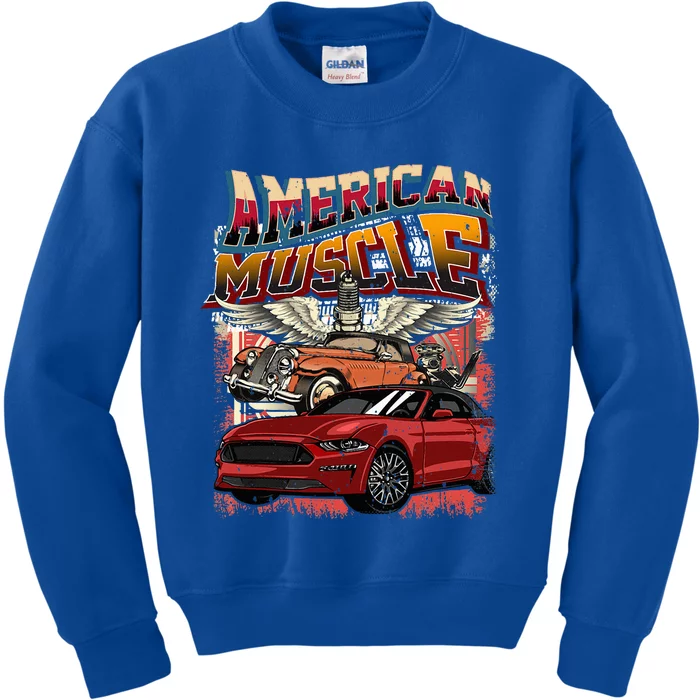 Vintage Streetwear American Muscle Car Graphic Apparel Kids Sweatshirt