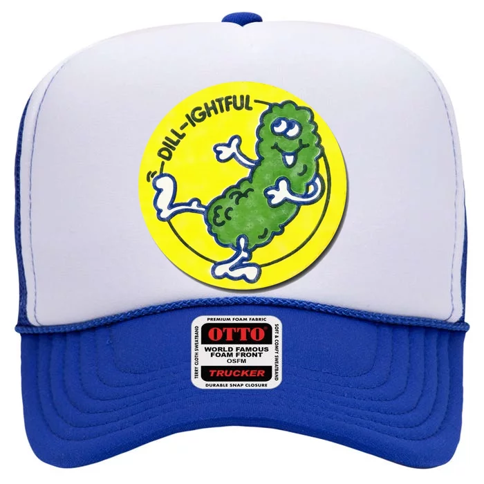 Vintage Scratch and Sniff Sticker Dill Pickle DillLightful High Crown Mesh Trucker Hat