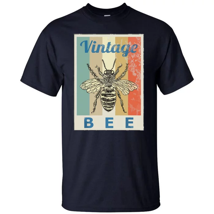 Vintage Style Bee Queen Honey Beekeeper Beekeeping Tall T-Shirt