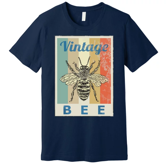 Vintage Style Bee Queen Honey Beekeeper Beekeeping Premium T-Shirt