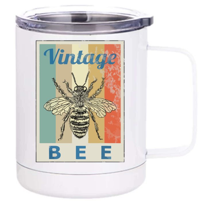 Vintage Style Bee Queen Honey Beekeeper Beekeeping Front & Back 12oz Stainless Steel Tumbler Cup