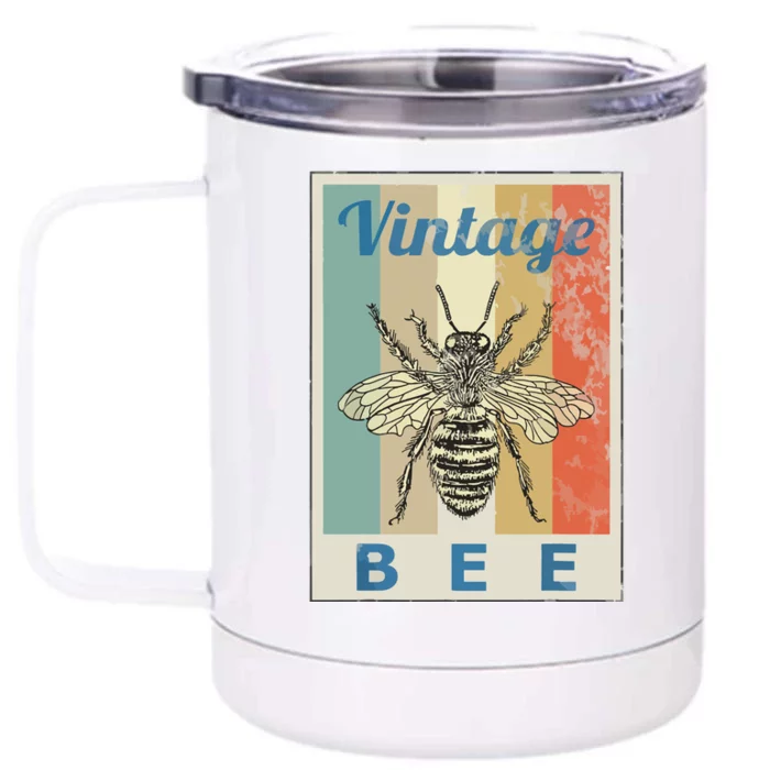 Vintage Style Bee Queen Honey Beekeeper Beekeeping Front & Back 12oz Stainless Steel Tumbler Cup