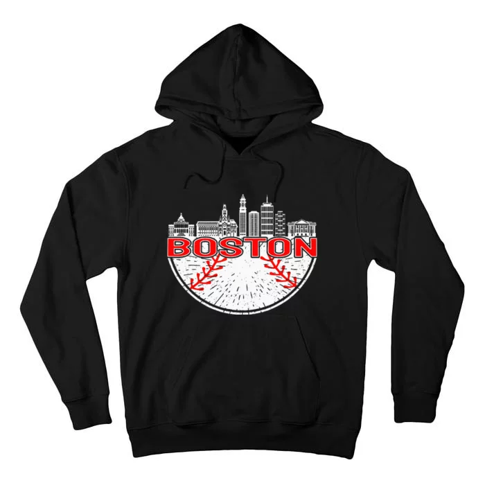 Vintage Style Boston Baseball Tee Tall Hoodie