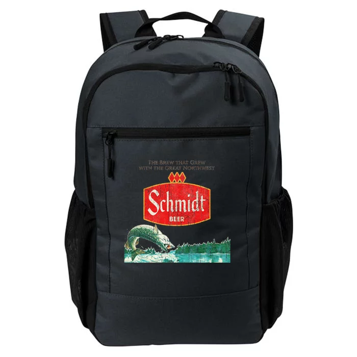 Vintage Schmidt Beer Retro Defunct Fishing Nature Scene Daily Commute Backpack