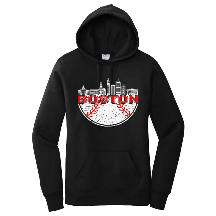 Vintage Style Boston Baseball Tee Women's Pullover Hoodie