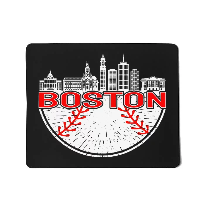 Vintage Style Boston Baseball Tee Mousepad