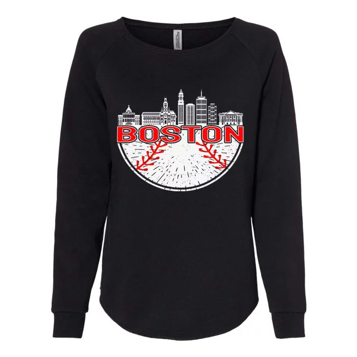 Vintage Style Boston Baseball Tee Womens California Wash Sweatshirt