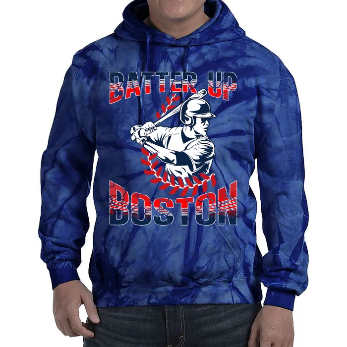 Vintage Style Batter Boston Baseball Tie Dye Hoodie