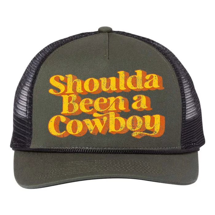 Vintage Shoulda Been A Cow Country Music Retro Rope Trucker Hat Cap