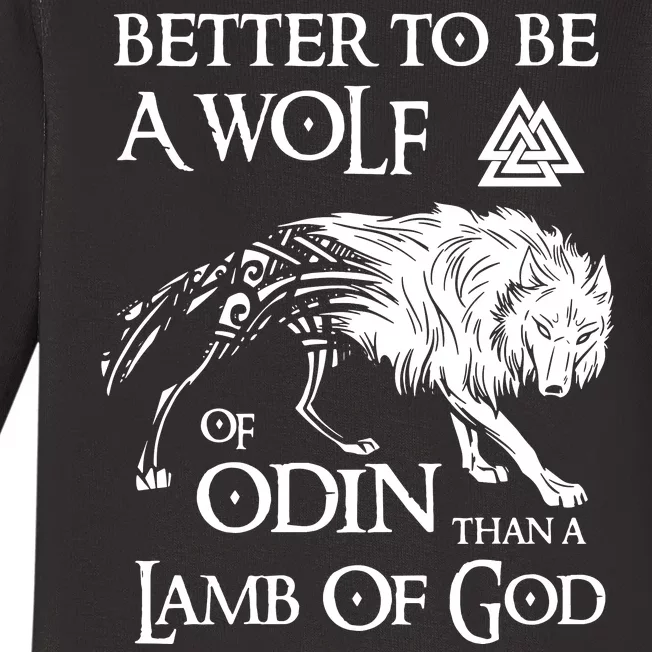 Viking Shirt, Better Be A Wolf Of Odin Norse Mythology Pullover Baby Long Sleeve Bodysuit