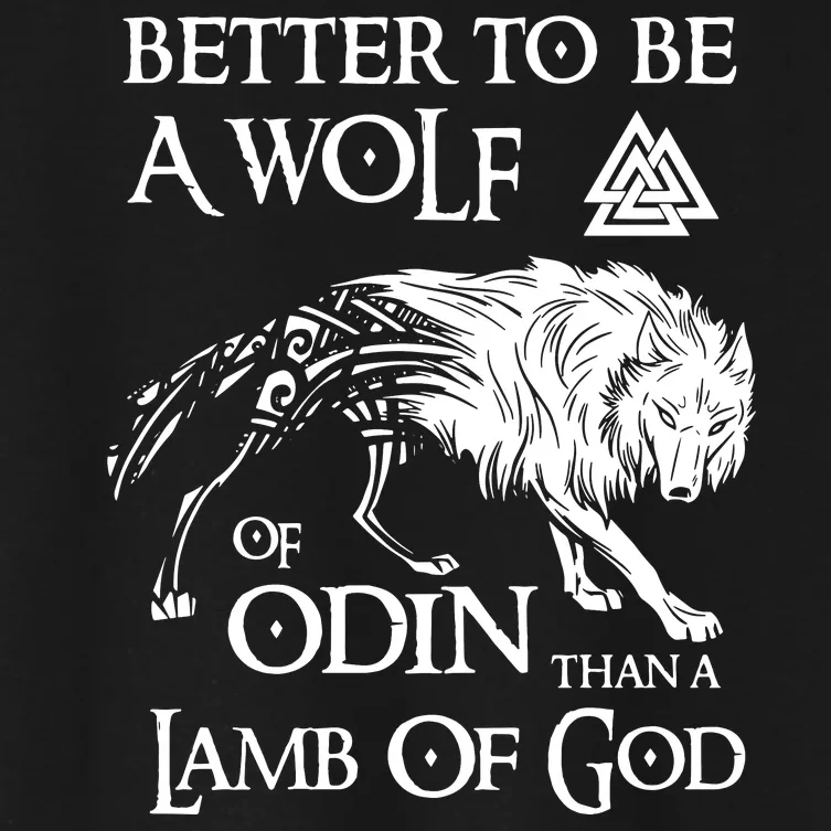 Viking Shirt, Better Be A Wolf Of Odin Norse Mythology Pullover Women's Crop Top Tee