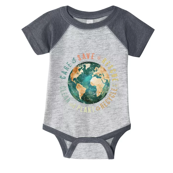 Vintage Save Bees Rescue Animals Recycle Plastic Earth Day Infant Baby Jersey Bodysuit