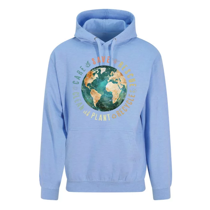 Vintage Save Bees Rescue Animals Recycle Plastic Earth Day Unisex Surf Hoodie