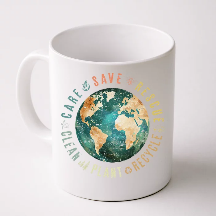 Vintage Save Bees Rescue Animals Recycle Plastic Earth Day Front & Back Coffee Mug