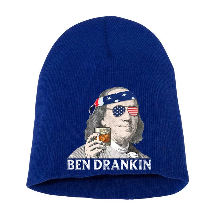 Vintage Style Ben Drankin Ben Franklin Funny 4th Of July Gift Short Acrylic Beanie