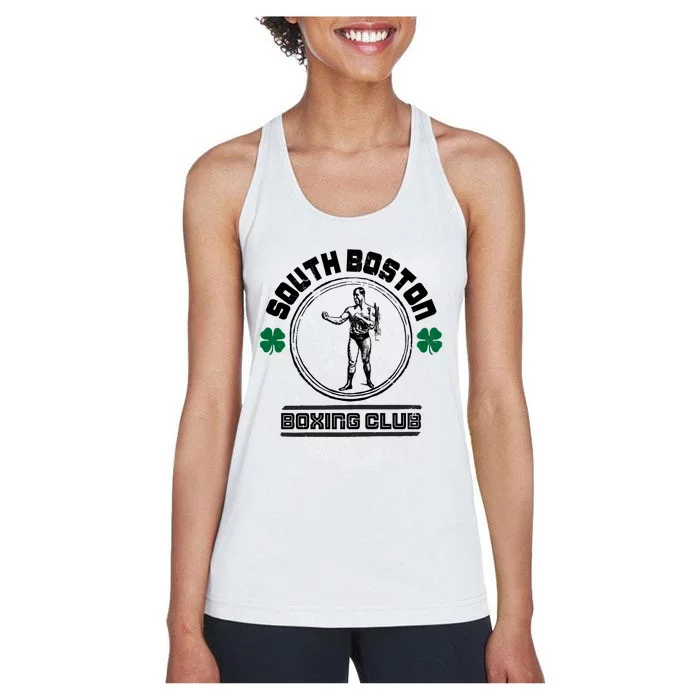 Vintage South Boston Boxing Club Boxing Meaningful Gift Women's Racerback Tank