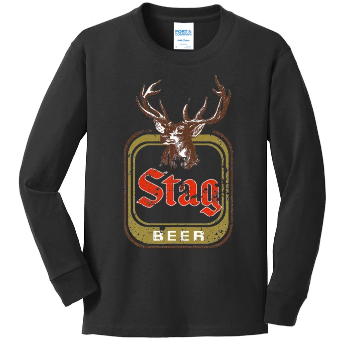 Vintage Stag Beer Kids Long Sleeve Shirt