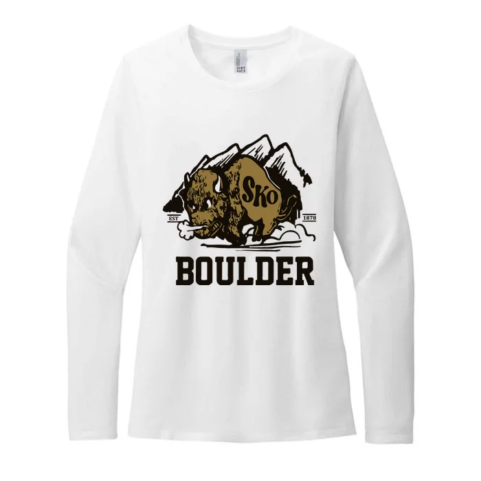 Vintage Sko Boulder Golden Womens CVC Long Sleeve Shirt