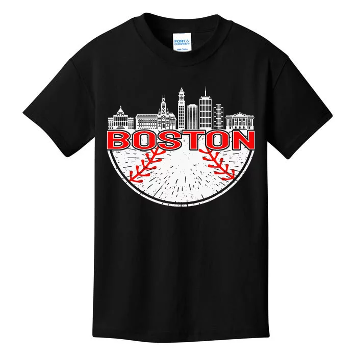 Vintage Style Boston Baseball Kids T-Shirt