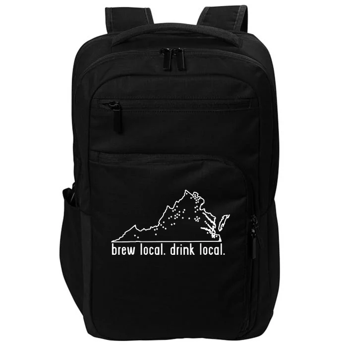 Virginia State Brewery Map Craft Beer Graphic Impact Tech Backpack