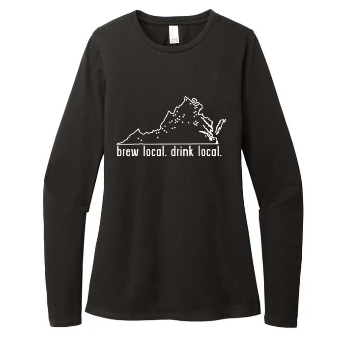 Virginia State Brewery Map Craft Beer Graphic Womens CVC Long Sleeve Shirt