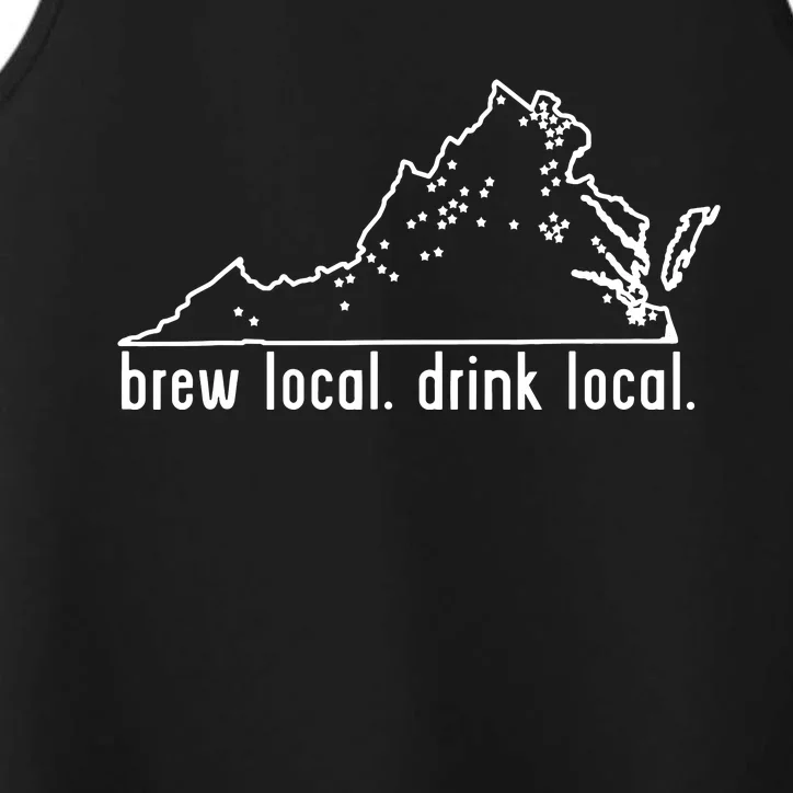 Virginia State Brewery Map Craft Beer Graphic Performance Tank