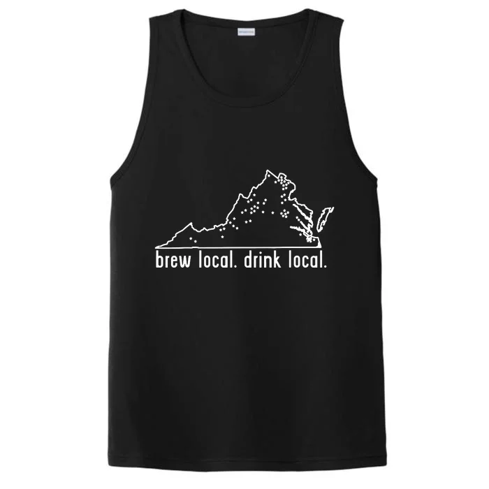 Virginia State Brewery Map Craft Beer Graphic Performance Tank